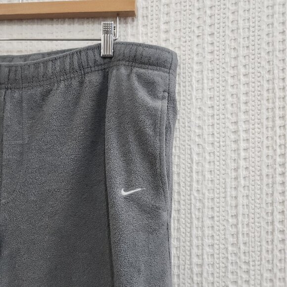 Vintage Nike Gray Fleece Sweatpants XXL Red Embroidered Logo Baggy Fit Retro - Picture 6 of 12